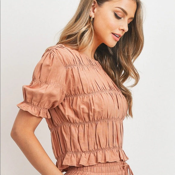 Matilda Shirring Ruffled Top - Picture 3 of 7